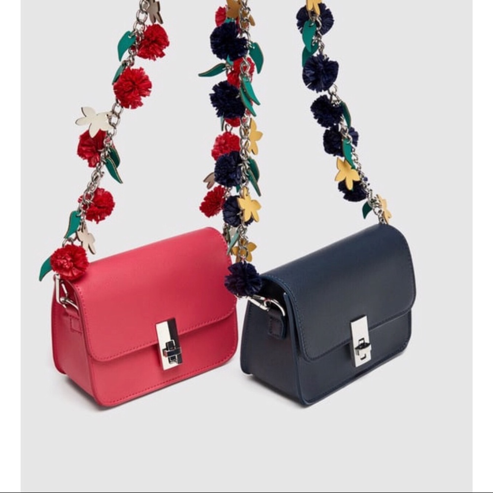 Zara cross body pink with flower detail